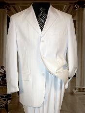  All White Suit For Men tone on tone Pinstripe Shadow Stripe ~