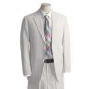  Mens 2 Button White Tone on Tone Suit - Wool