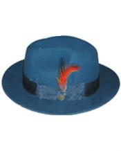  Untouchable Teal Fedora Wool Dress Hat
