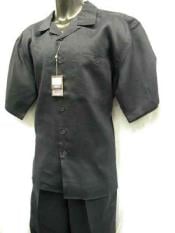  2 Piece Mens Linen Short Sleeve Casual Big Size Casual Two Piece