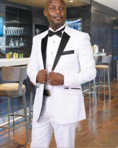  White A 1/2 Black Fashion Tuxedo For Men