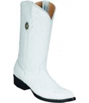  Mens White Diamonds Leather Insole Genuine Full Quill Ostrich White Boots 