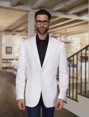  Style#-B6362 White Linen Sport coat ~ Mens Summer Light Weight Blazer Jacket