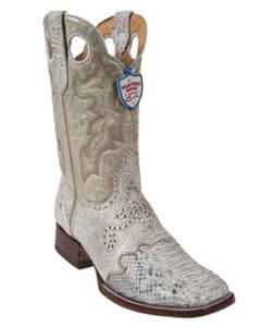 Mens White Ostrich Boots