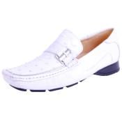  Ostrich White loafers Mens slip on Mens shoe in White Zapato Avestruz Blanco 