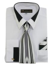  Mens White French Cuff Matching Tie