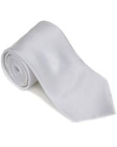  White 100% Silk Solid Necktie With Handkerchief Buy 10 of same color