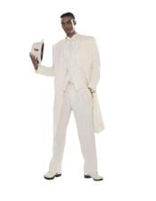  Mens Super Stylish Long Off White/Ivory/Cream Fashion Dress Zoot Suits For Men