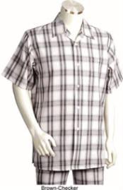  Mens Button Closure Short Sleeve straight cut Mens Walking Outfit Leisure Casual