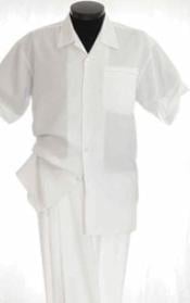  White Mens Walking Suit Mens Short Sleeve Two Piece Two Piece Mens