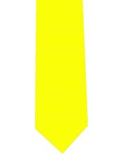  Long Polyester Yellow Solid Neck Tie