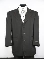 Mens Matte Stitched 2pc Zoot Suit Black