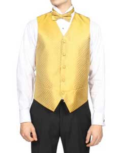  Mens Gold Diamond Print 4-Piece Mens Vest Set Also available in Big