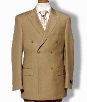  Mens Khaki  ~ Bronze ~ Camel Double Breasted Suits Dress Fabric