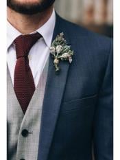  Navy Blue Suit For Men With Grey Vest  Vested 3 Piece