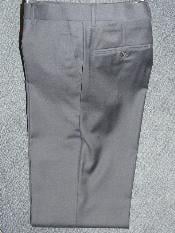  Light Grey 100% WOOL  SUPER 140S Solid ~ Plain FRONT PANTS