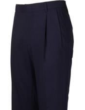  Mens Navy Pleated Style Atticus Classic Fit Wool Pant unhemmed unfinished bottom