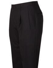  Mens Navy Striped Pattern Pleated Style Wool Atticus Classic Fit Pant