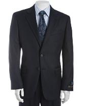  Mens Dark Navy Birdseye Super 120s Wool 2-Button Suit With Single Pleated