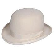  Off White Wool Bowler Hat 