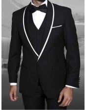 Style#-B6362 Mens 1 Button Blazer Shawl Lapel With Trim Sport Coat Dinner