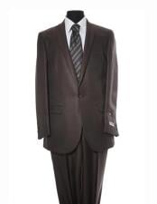  Mens  Textured Pattern Brown Peak Lapel 1 Button Suit