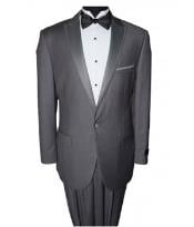  Mens Dark Grey 1 Button Slim Fit Prom Suit