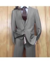  Mens 1 button style Grey Peak Lapel Vested Slim fitted Suit 