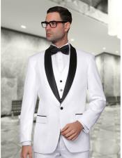  Mens Statement Suits Clothing Confidence  White Modern Fit 3 Piece Shawl