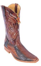  Leg Cognac Brown Color Los Altos Mens Cowboy Boots Vintage Wear Riding 