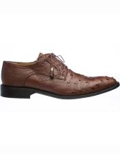  Ferrini Mens Kango Genuine Ostrich Quill Tasseled Lace Up Leather Sole Shoes