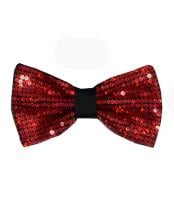  Tie Mens Polyester Sequin Red Bowtie