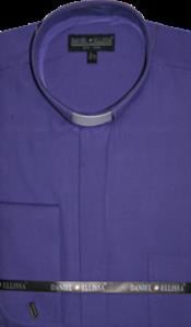 Purple-Banded-Collar-Dress-Shirts
