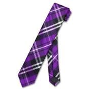  Skinny Purple Black White Mens 25 Tie - Mens Neck Ties -