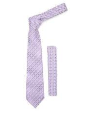  Purple Design Fashionable Necktie With Handkerchief