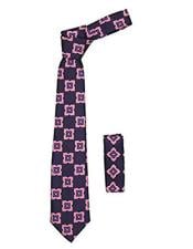  Purple with Styish Pink Square Necktie