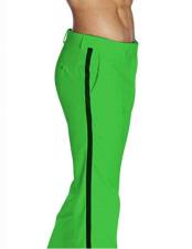 Green Flat Front Pant