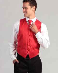  Mens 4-Piece Red Corrugated Mens Vest Set Also available in Big and
