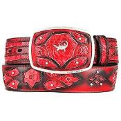  Burnished Red Original Caiman Bellyl Skin Fashion Western Belt 