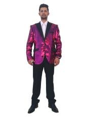  Pink ~ Fuchsia Sequin Blazer Dinner Jacket & Shawl Tuxedos