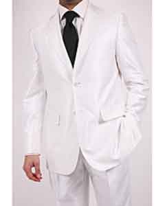  Mens Slim Fit Suit - Fitted Suit - Skinny Suit Mens Shiny Sharkskin Metalic Snow White Two-Button 2
