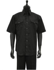  Mens Two Piece Short Sleeve Linen Black Casual Casual Two Piece Mens