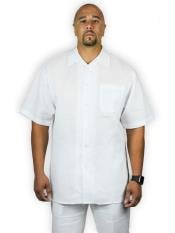  Mens Two Piece Shirt And White Casual Set Walking Leisure Suit -
