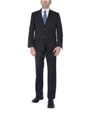  Mens Black Classic Fit Two-Piece Side