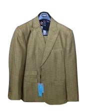  Brown Linen ~ Cotton Summer Fabric 2 Buttons Peak lapel Suit