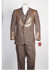  Mens2 Piece Suit Brown