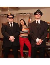  Blues Brothers Brown Suit Costume + White Shirt & Skinny Black Tie