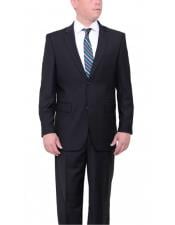  Mens  VITALI Classic Fit Two Button Black Suit With Pleated Pants