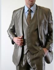  Mens Sharkskin Flashy Metallic Silky Shiny 2 Button Suit