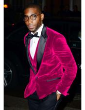  Style#-B6362 Alberto Nardoni Brand Mens Fuchsia Velvet Tuxedo Blazer ~ Sport coat